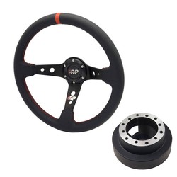 Sports leather Steering wheel 350/90 IRP + Steering wheel Steering wheel hub IRP BMW E46