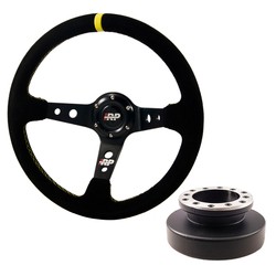 Suede sports Steering wheel wheel 350/90 + Steering wheel hub BMW E36 IRP