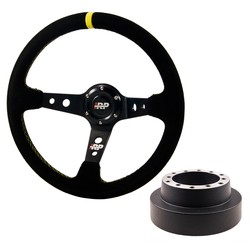 Suede sports Steering wheel wheel 350/90 + Steering wheel hub BMW E46 IRP