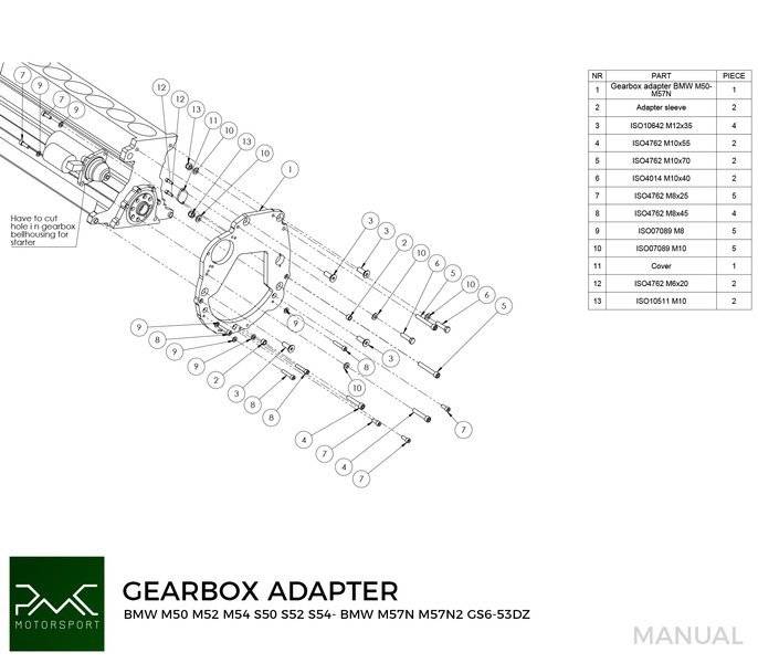 Gearbox Adapter Plate BMW E60 520i 525i 530i - BMW ZF 8HP 8HP70 8HP50 ...