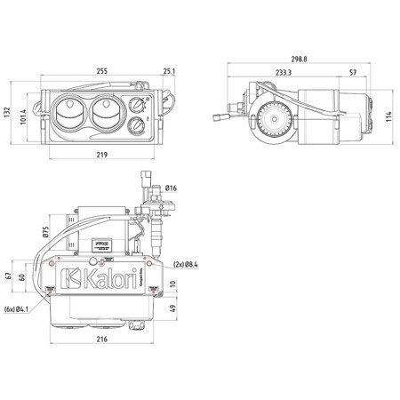 4.3kw Compact EVO1 Heater Front Controls 12v