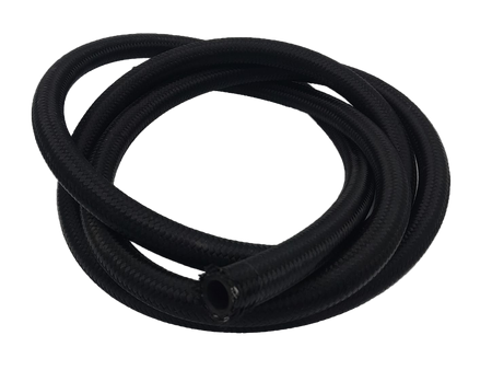 Black rubber braided fuel line OBP