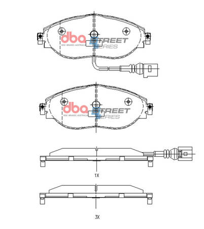 Brake Pads Street Series rear - DB8849SS AUDI Q3 quattro F3 S3 8V TT 8S TTS CUPRA Ateca SEAT Alhambra 7N Leon 5F Tarraco SKODA Kodiaq Octavia 5E Superb 3T 3V VOLKSWAGEN Arteon CC Golf Mk7 Clubsport S Performance Package TCR Mk8 Passat B7 B8 Alltrack 3G