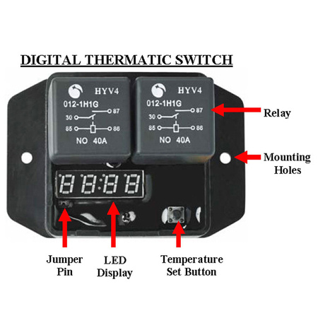 Electronic switch for fan or water pump