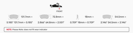 Ferodo Racing DS1.11 brake pad front FCP4080W MINI R50 R50,R53 R52 R53 R55 R56 R57 CLUBMAN Convertible COUNTRYMAN R60 R58 PACEMAN R61 Roadster R59,