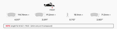 Ferodo Racing DS1.11 brake pad front FCP4611W BMW 1 F20 F21 F40 2 Coupe F22 F87 Gran F44 3 F30 F35 F80 F30,F80 Turismo F34 Touring F31 4 Convertible F33 F83 F32 F82 F36 i8 i8 I12 Roadster I15 X1 F48 X2 F39 