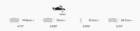 Ferodo Racing DS2500 brake pad front FCP817H ASTON MARTIN DB7 LAGONDA I I Estate Virage JAGUAR Daimler Double Six Sovereign Vanden Plas XJ Coupe XJ12 XJ6 XJR XJR-S XJS XJSC Convertible X27 RENAULT Master Master