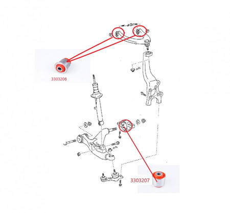 Front Upper Wishbone Bush - MPBS: 3303208 Lexus GS III, Toyota GS300 / GS350 GS430 GS460 GS450h