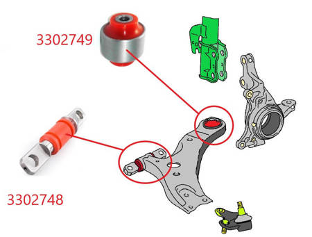 Front Wishbone (Rear) Bushing - MPBS: 3302749 Lexus 300H, 350, 350 4WD, 450H, 450H ES250, RX270, RX270 RX350, RX350 Toyota Highlander, Highlander Kluger, Kluger Sienna, Sienna Venza, Venza