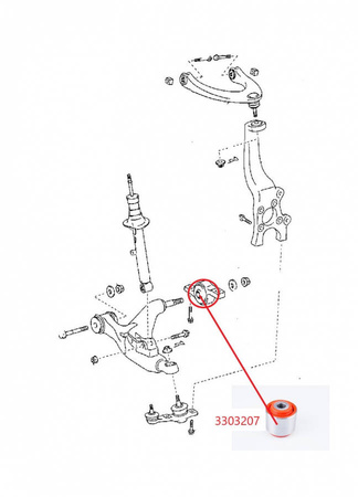 Front lower arm - rear bushing (insert) - MPBS: 3303207 Lexus GS300, GS350, GS450h, GS460, IS,