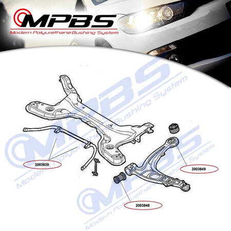 Front wishbone bush (front) - MPBS: 2003848 Fiat Bravo II, Stilo, Lancia Delta III,