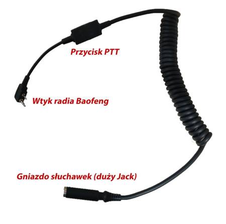IRP cable to connect Radio Baofeng to headphones / helmet