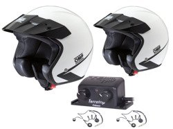 OMP Star helmets + TerraTrip Clubman intercom