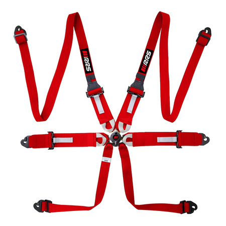 RRS ONE 6-point 2/3" FIA seat belts - red