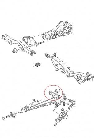 Rear lower arm inner bush MPBS: 0601022 Audi 100 C3, C4, 200 Quattro, A6 C4 V8 Quattro