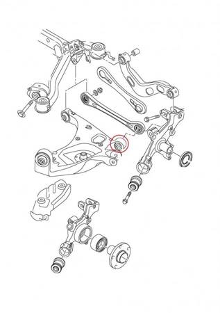 Rear lower arm - outer bushing - MPBS: 0601721 Audi A4 B6, B7,