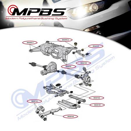 Rear subframe bush (rear) - MPBS: 6602053-2 Volvo 960, II, S90 / V90,