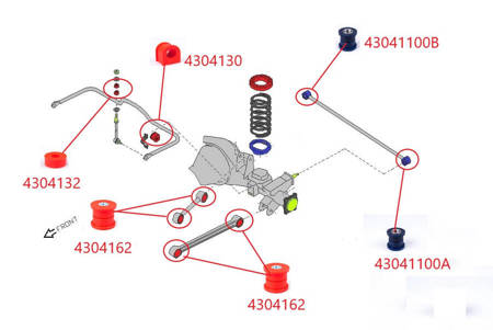 Rear trailing arm bushing (upper / lower) - no. MPBS: 4304162 Nissan Terrano II