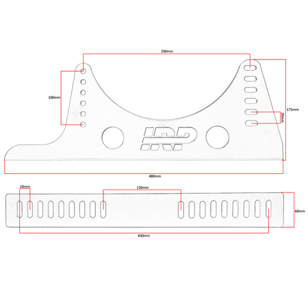 Seat mounting brackets alu bucketminiow side IRP