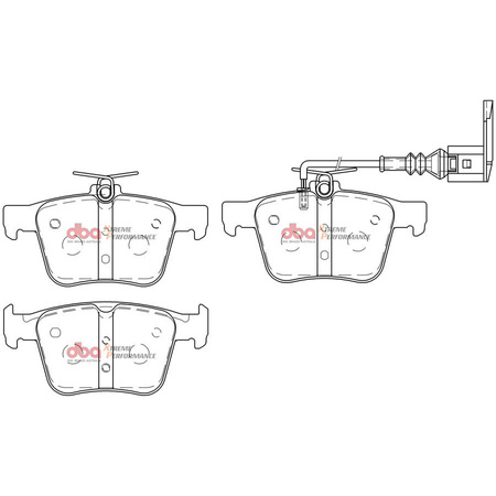 Set of rear brake discs DBA 4000 series - T3 - DBA42809S + DBA Brake Pads Xtreme Performance (Hawk HB789x.600) + HEL braided brake lines Audi CUPRA Seat Skoda VOLKSWAGEN