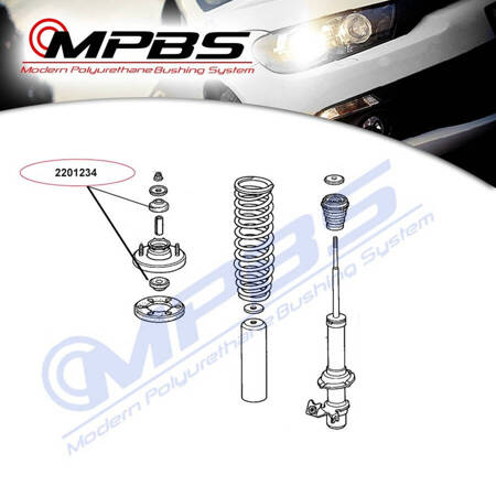 Shock absorber spacers (front/rear) - MPBS: 2201234 Acura Integra III / Type R, Honda Accord III, VII, CRX II, del Sol, Civic (AL,AJ,AG,AH), IV, V (EJ,EG,EH) ), VI (EJ,EK,EM1), JAPAN, (MB,MC,MA), UK, Odyssey I 1994, 1998, Prelude MG ZS, Rover 400, 45,