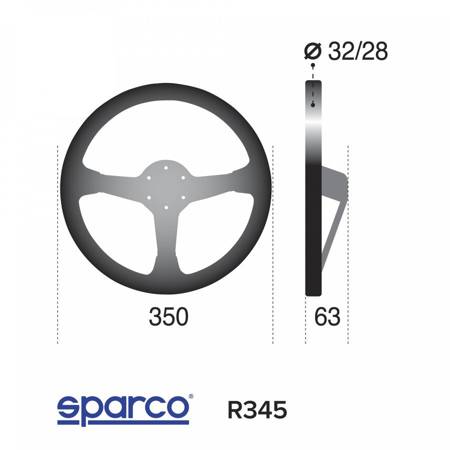 Sparco R345 leather steering wheel