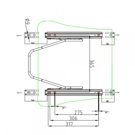 Steel sliding rails seata universal IRP driver/passenger