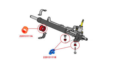 Steering gear bushings - MPBS: 22013111B Honda Civic IV Civic V + del Sol CRX II Integra III + Type R