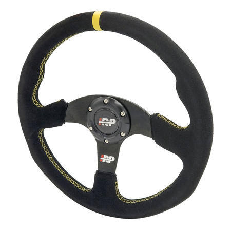 Steering wheel iRP 350mm flat suede sport + Steering wheel hub IRP steering wheel BMW E46