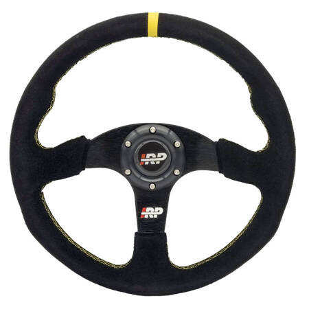 Steering wheel iRP 350mm flat suede sport + Steering wheel hub IRP steering wheel BMW E46