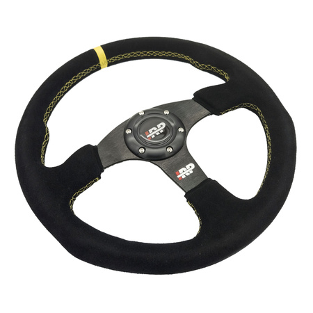 Steering wheel iRP 350mm flat suede sport + Steering wheel hub IRP steering wheel BMW E46