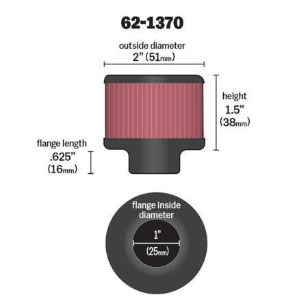 Universal cone filter K&N - 62-1370