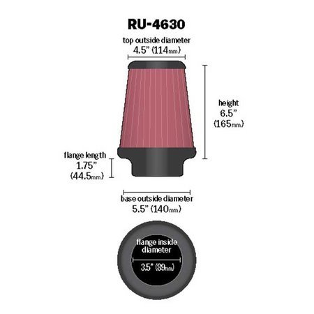 Universal cone filter K&N RU-4630