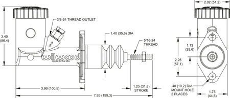 Wilwood master cylinder with integral reservoir