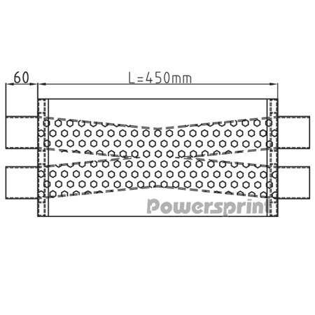 X Powersprint HF-45 universal oval silencer