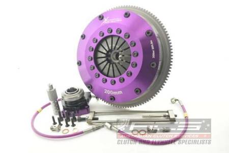 Xtreme Performance Mitsubishi Lancer Evo IV-IX - 200mm Sprung Ceramic Twin Plate Clutch Kit Incl Flywheel & CSC 1200Nm