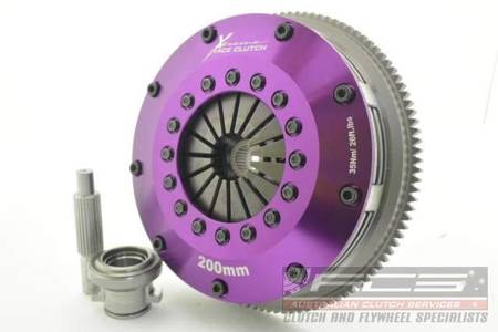 Xtreme Performance Nissan 180SX / 200SX / Silvia - 200mm Sprung Ceramic Twin Plate Clutch Kit Incl Flywheel 1200Nm