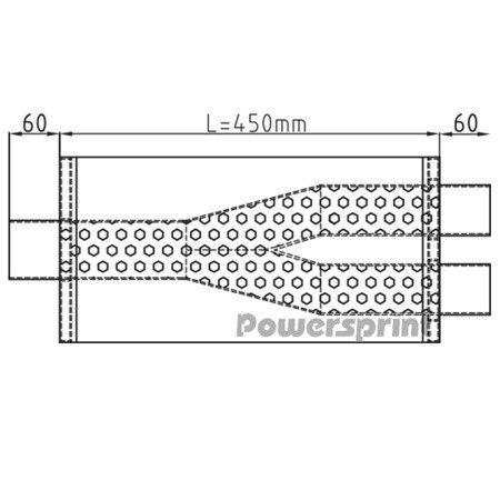 Y Powersprint HF-45 universal oval silencer