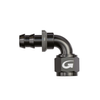 Black Goodridge female 90° fuel/oil line fitting