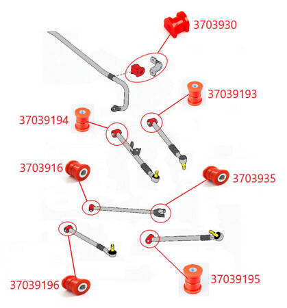 Buchsensatz für die Hinterradaufhängung - MPBS: 3703903 Mazda MX-5 NC