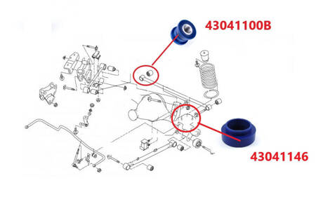 Distanzstück für die hintere Feder - MPBS: 43041146 Nissan Terrano II