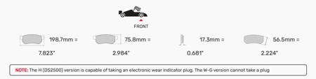 Ferodo Racing DS2500 Vorderradbremsbelag FCP4955H PORSCHE 911 991 Convertible Targa 991 