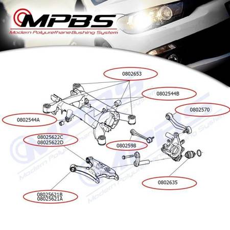 Hintere Trägerbuchse - MPBS: 0802653 BMW 5 E39,