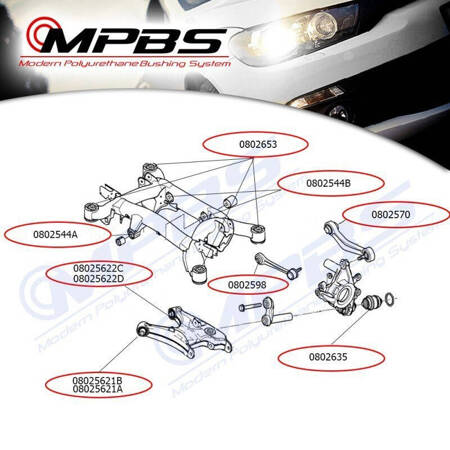 Hinterradaufhängungssatz - MPBS: 0802503 BMW 5 E39,