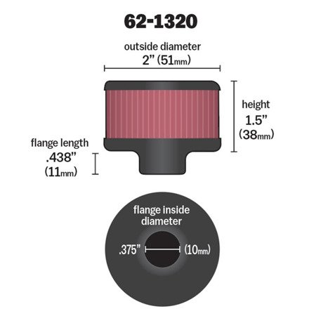 K&N Universal-Kegelfilter - 62-1320