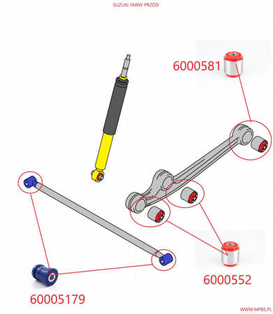 MPBS-Panhardstangenbuchse vorne und hinten: 60005179N Suzuki Jimny III,