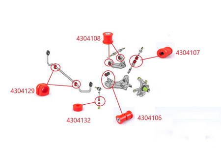 MPBS vordere obere Querlenkerbuchse: 4304108 Nissan Terrano II