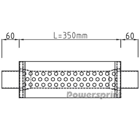 Powersprint HF-35 Universal-Oval-Schalldämpfer