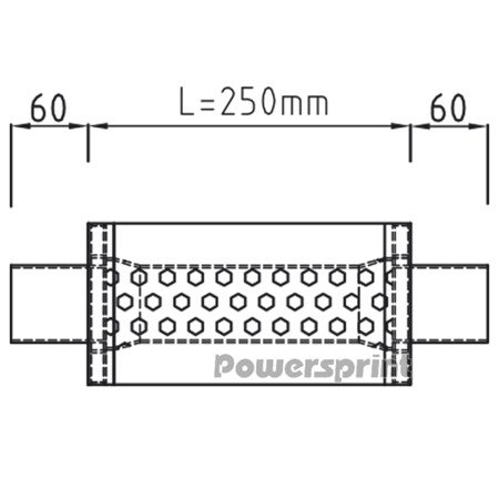 Powersprint Universal-Rundschalldämpfer Kurze Box