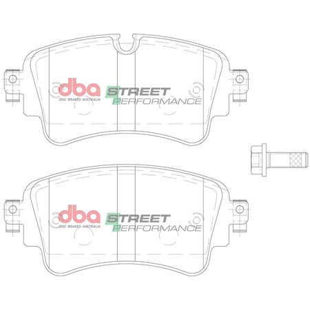 Satz hintere Bremsscheiben DBA Street Series - T2 - DBA2847S + hintere Bremsbeläge DBA Brake Pads Street Performance Hawk HB866x.652 - DB15032SP + HEL geflochtene Bremsleitungen Audi Porsche VOLKSWAGEN 